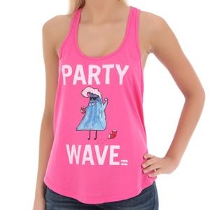 Billabong Let’s Party Wave, Pink Tank Top, NWT